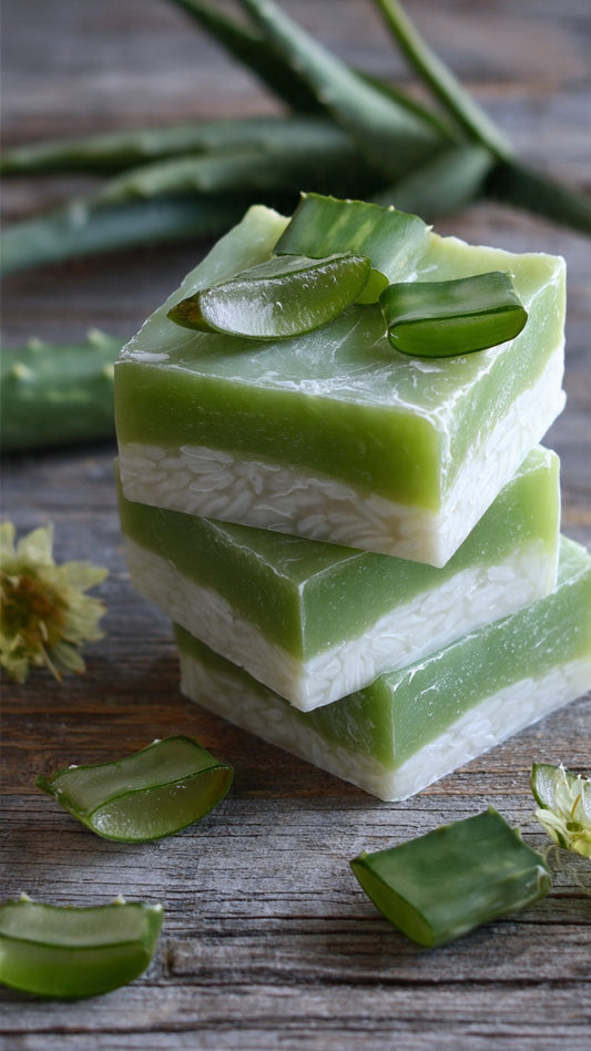 Aloe vera and rice soap