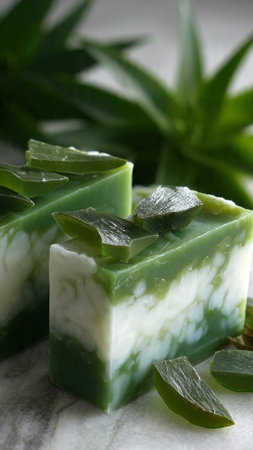Aloe vera and rice soap